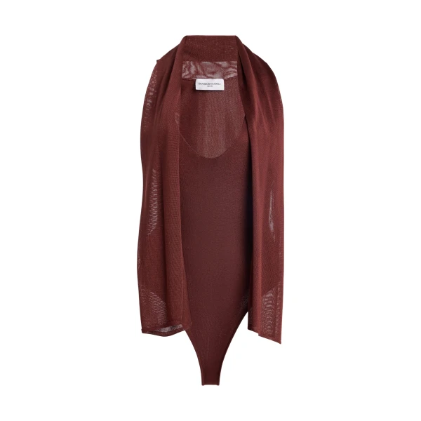 Capri Bodysuit with Scarf in Terracotta