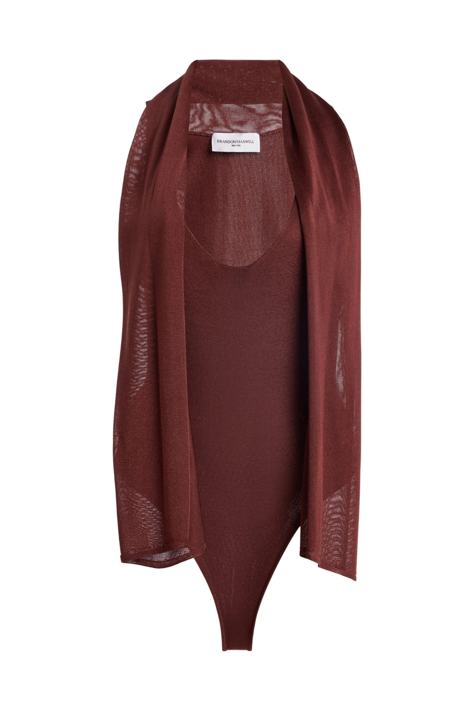 Brandon Maxwell Capri Bodysuit with Scarf in Terracotta Brandon Maxwell Capri Bodysuit with Scarf in Terracotta | Luxury Shoes