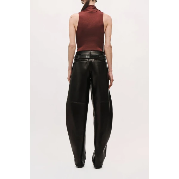 Brandon Maxwell Dean Pant in Black Leather | Pants | Luxury Shoes 