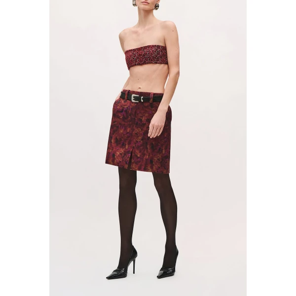 Brandon Maxwell Demi Bandeau Top in Red Static | Cropped Top | Luxury Shoes 