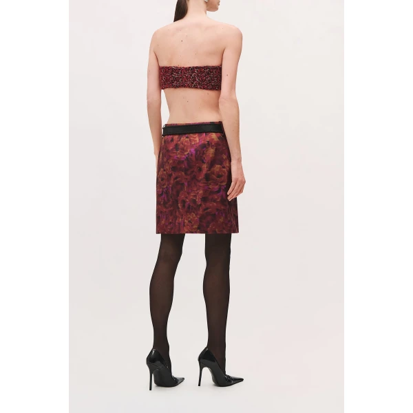Brandon Maxwell Demi Bandeau Top in Red Static | Cropped Top | Luxury Shoes 