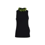 Brandon Maxwell Embellished Tank Top in Black and Green | Luxury Shoes 