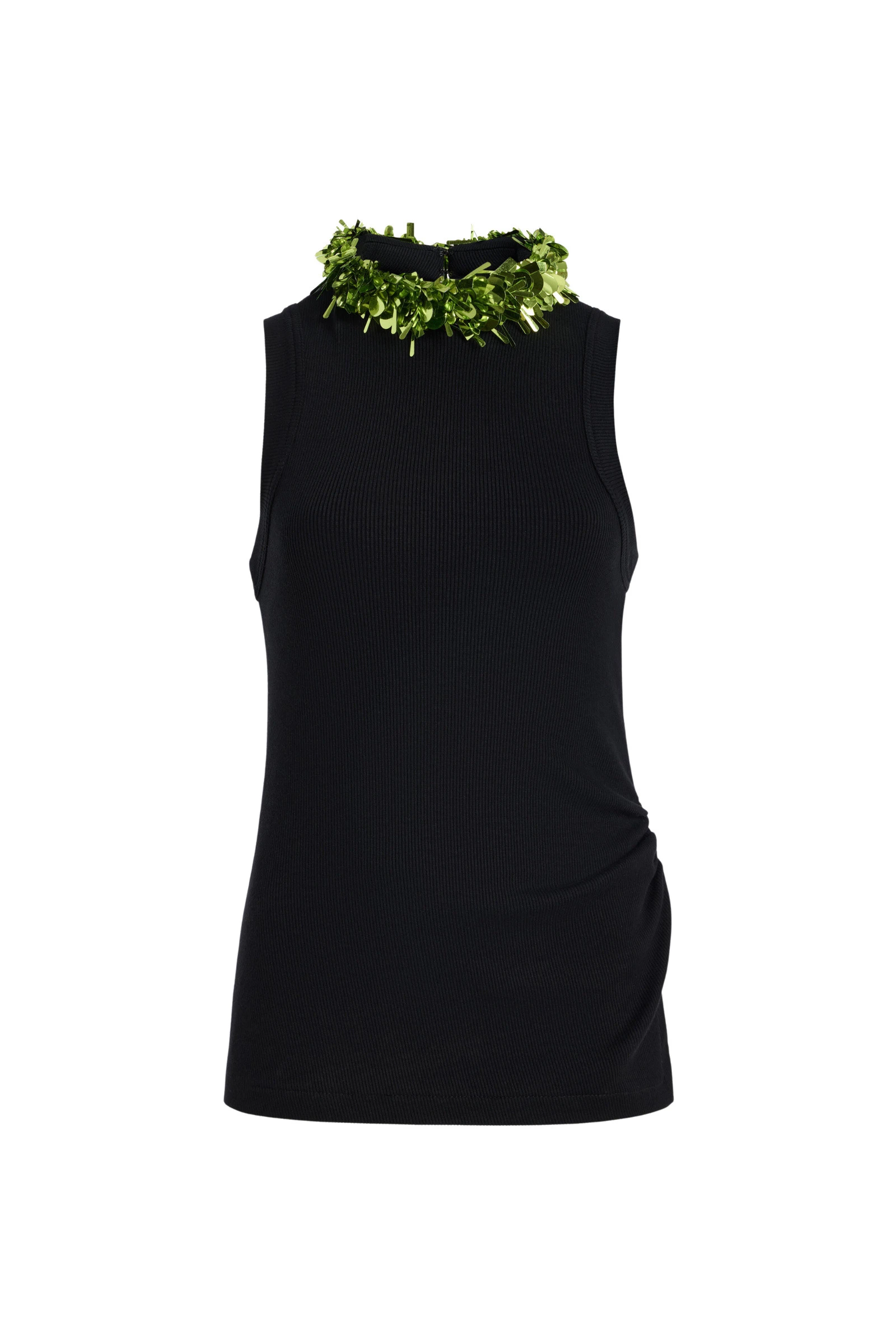 Brandon Maxwell Embellished Tank Top in Black and Green Brandon Maxwell Embellished Tank Top in Black and Green | Luxury Shoes