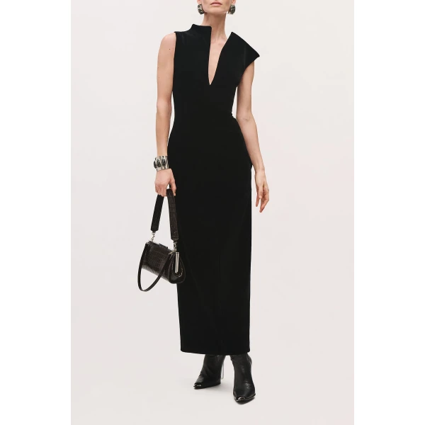 Brandon Maxwell Farren Dress in Black | Evening Gowns | Luxury Shoes 