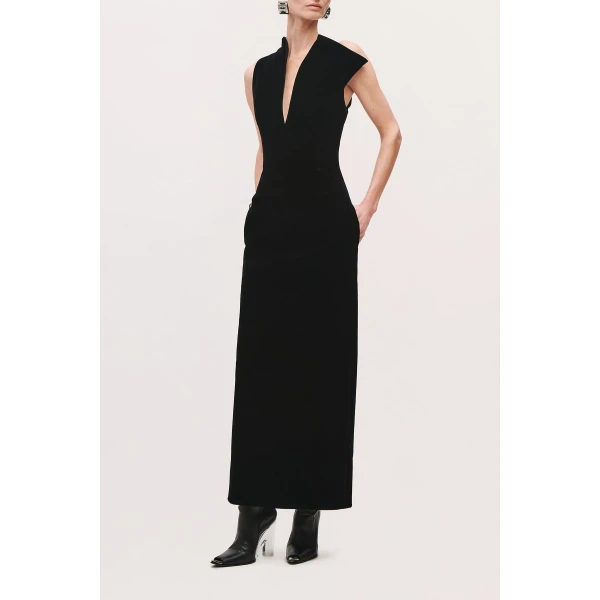 Brandon Maxwell Farren Dress in Black | Evening Gowns | Luxury Shoes 