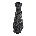Brandon Maxwell Fiora Draped Dress in Black and White | Luxury Shoes 
