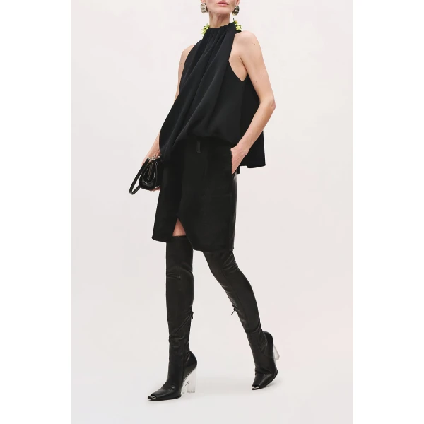 Brandon Maxwell Haze Top in Black and Green | Sleeveless | Luxury Shoes 