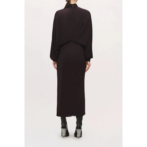 Brandon Maxwell Helena Dress in Ganache | Midi Dresses | Luxury Shoes 