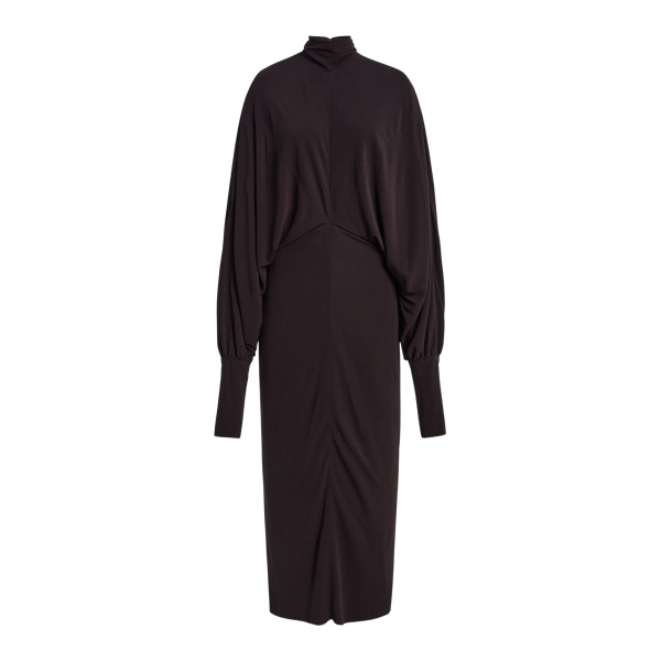 Brandon Maxwell Helena Dress in Ganache | Luxury Shoes 