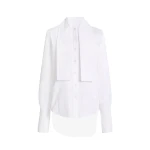 Brandon Maxwell Inez Tuxedo Shirt in White | Luxury Shoes 