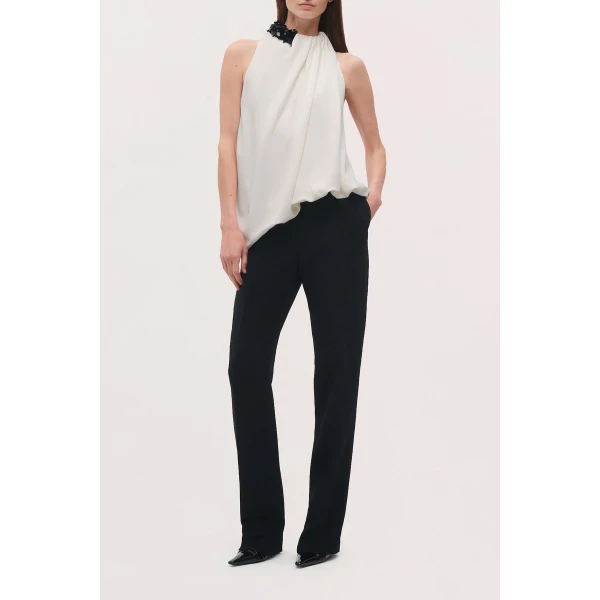 Brandon Maxwell Irving Pant in Black | Tailored pants | Luxury Shoes 