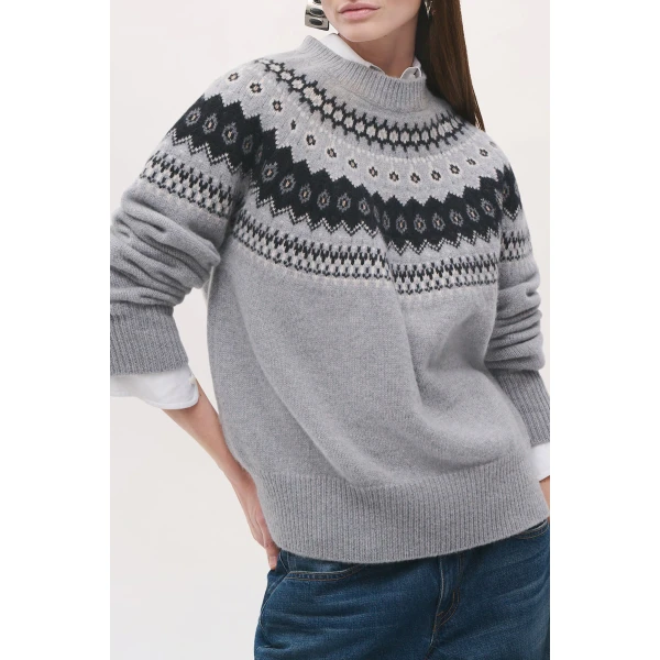Brandon Maxwell Joanna Sweater in Fair Isle | Sweaters | Luxury Shoes 