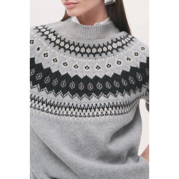 Brandon Maxwell Joanna Sweater in Fair Isle | Sweaters | Luxury Shoes 