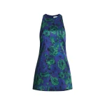Brandon Maxwell Joelle Mini Dress in Blue Floral | Luxury Shoes 