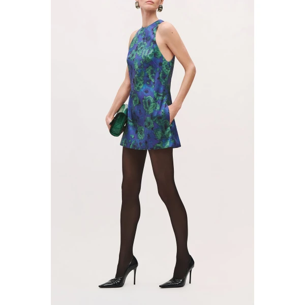 Brandon Maxwell Joelle Mini Dress in Blue Floral | Mini Dresses | Luxury Shoes 