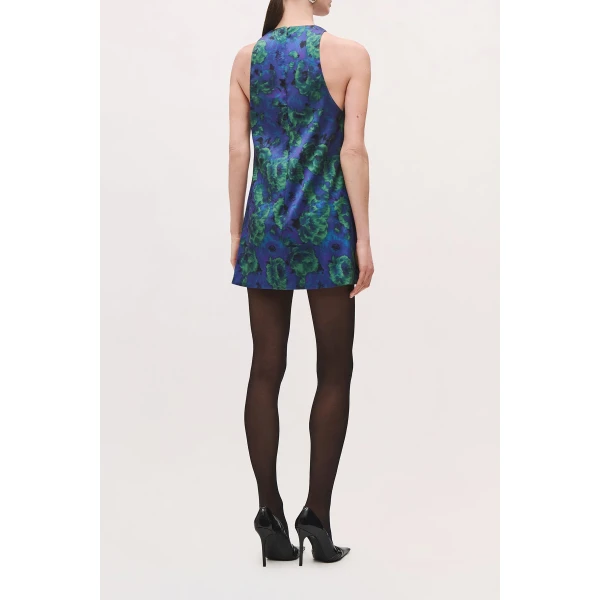 Brandon Maxwell Joelle Mini Dress in Blue Floral | Mini Dresses | Luxury Shoes 