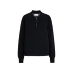 Brandon Maxwell Keaton Quarter Zip Sweater in Black | Luxury Shoes 