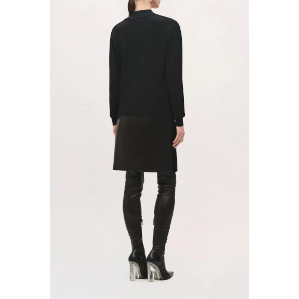 Brandon Maxwell Keaton Quarter Zip Sweater in Black | Sweaters | Luxury Shoes 
