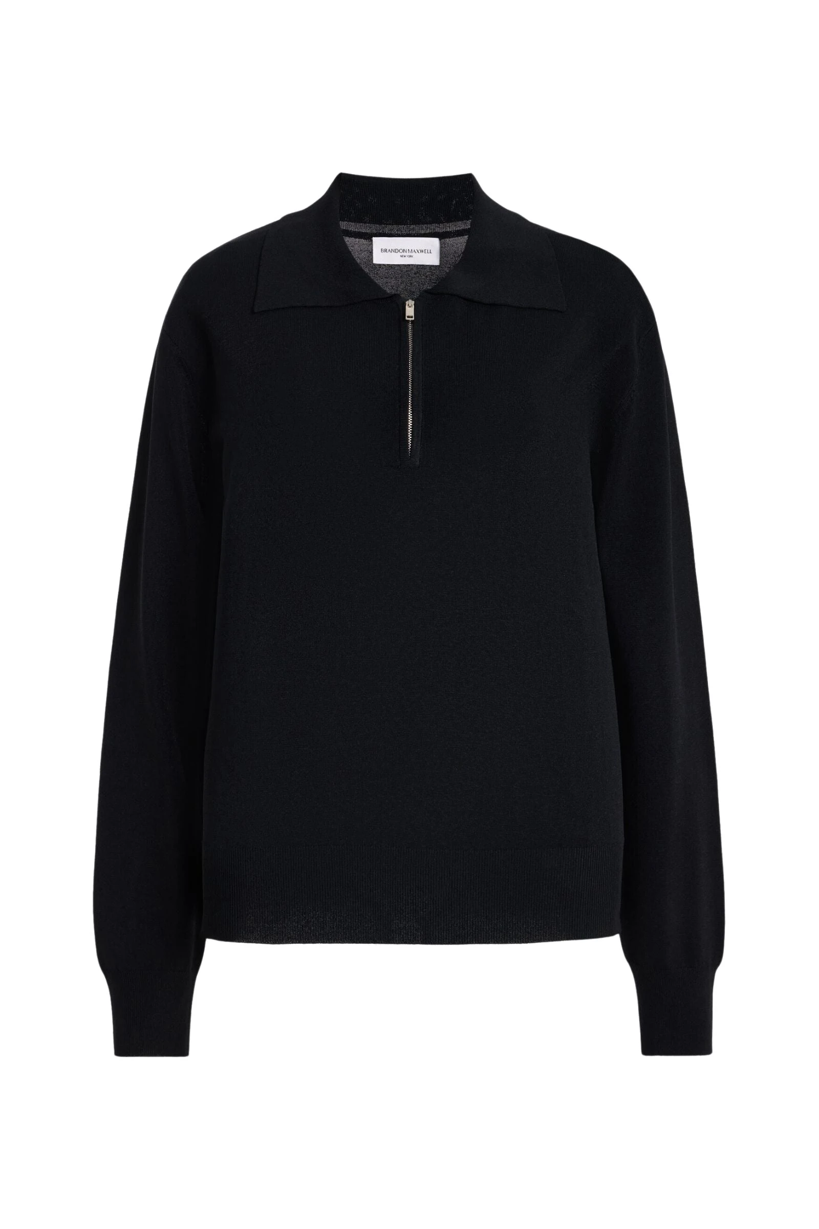 Brandon Maxwell Keaton Quarter Zip Sweater in Black Brandon Maxwell Keaton Quarter Zip Sweater in Black | Luxury Shoes