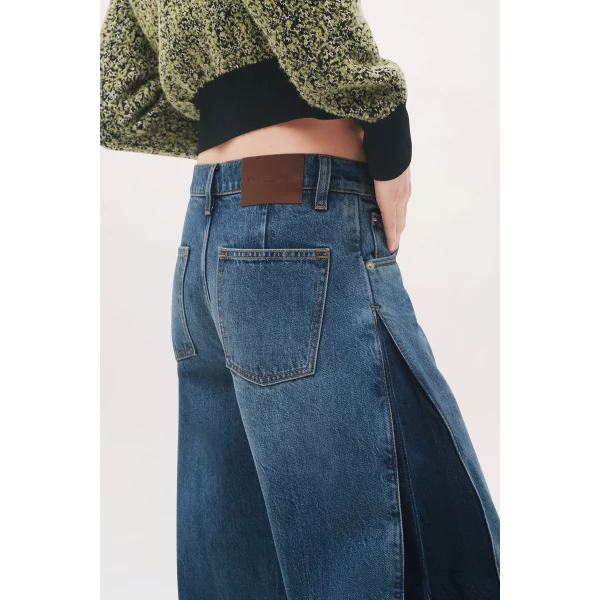 Brandon Maxwell Lana Jean in Bi-Color Wash | Denim | Luxury Shoes 