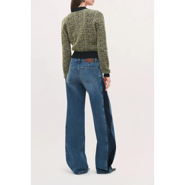 Brandon Maxwell Lana Jean in Bi-Color Wash | Denim | Luxury Shoes 
