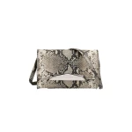 Brandon Maxwell Louise Pochette Bag in Black and White Embossed Python | Luxury Shoes 