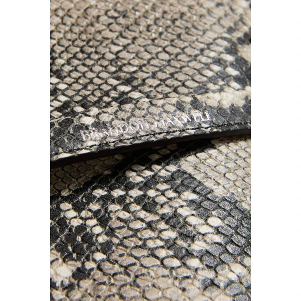 Brandon Maxwell Louise Pochette Bag in Black and White Embossed Python | Shoulder & Crossbody Bags | Luxury Shoes 