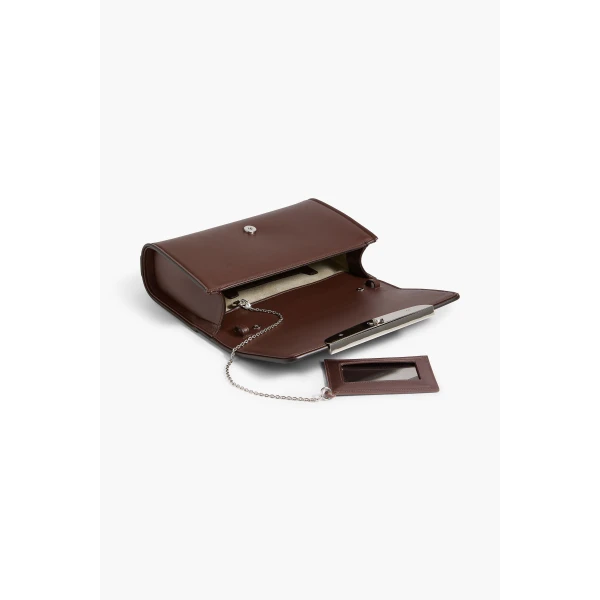 Brandon Maxwell Louise Pochette Bag in Espresso Leather | Shoulder & Crossbody Bags | Luxury Shoes 