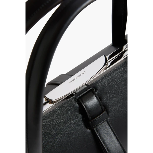 Brandon Maxwell Maxwell Frame Bag in Black Leather | Totes & Top-Handle Bags | Luxury Shoes 