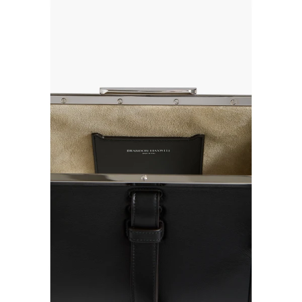 Brandon Maxwell Maxwell Frame Bag in Black Leather | Totes & Top-Handle Bags | Luxury Shoes 