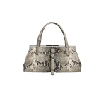 Brandon Maxwell Maxwell Frame Bag in Black and White Embossed Python | Luxury Shoes 