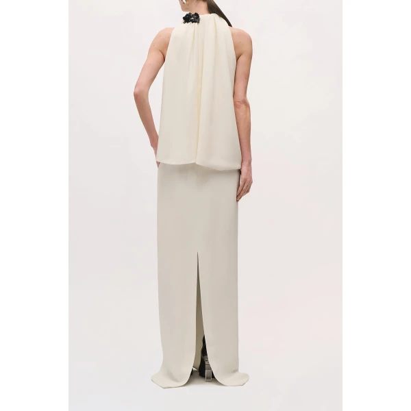 Brandon Maxwell Petra Gown in Ivory and Black | Evening Gowns | Luxury Shoes 