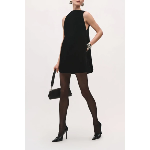Brandon Maxwell Sable Mini Dress in Black | Mini Dresses | Luxury Shoes 