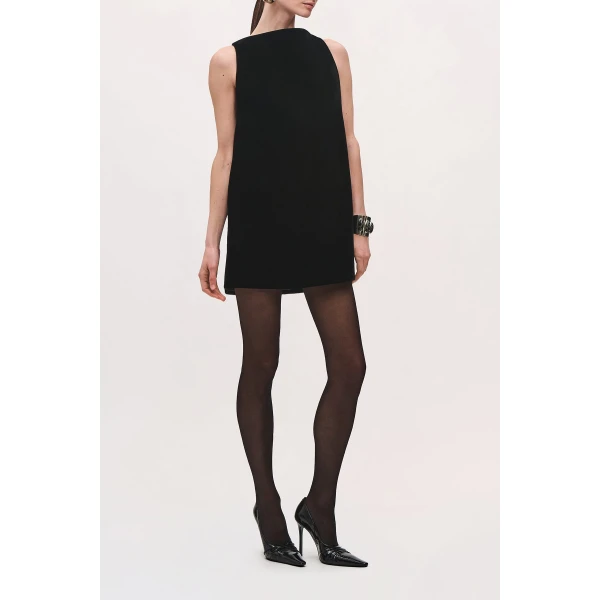 Brandon Maxwell Sable Mini Dress in Black | Mini Dresses | Luxury Shoes 