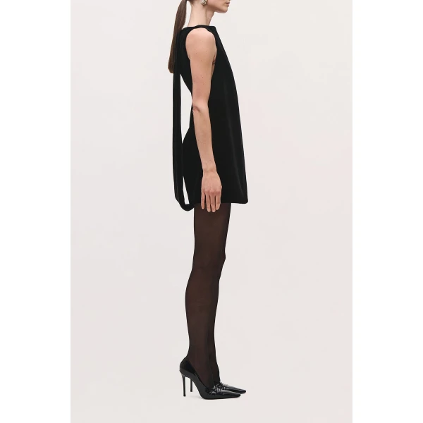 Brandon Maxwell Sable Mini Dress in Black | Mini Dresses | Luxury Shoes 
