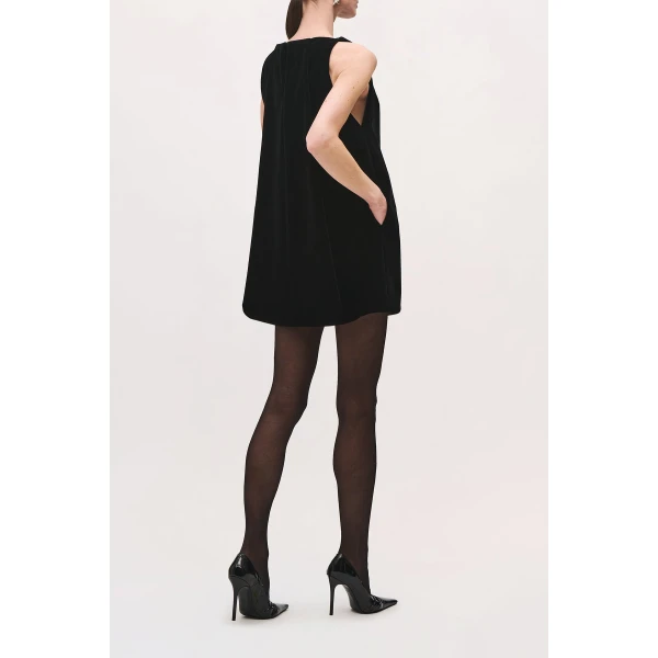 Brandon Maxwell Sable Mini Dress in Black | Mini Dresses | Luxury Shoes 