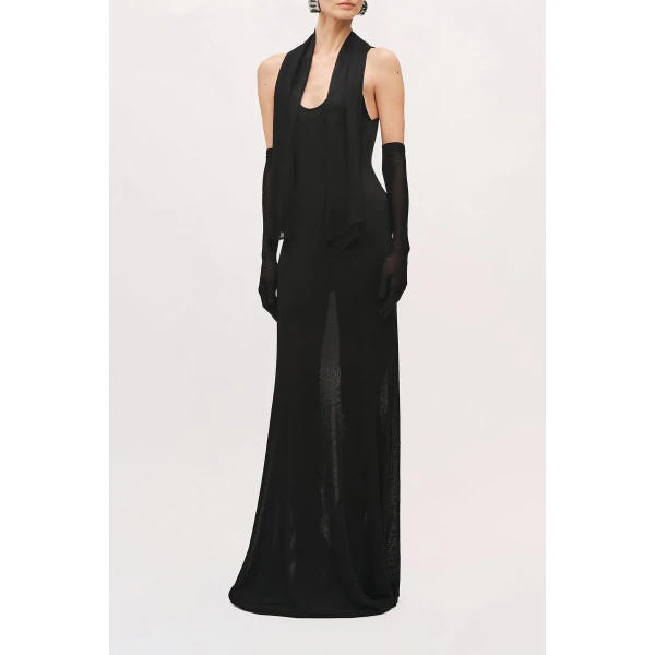 Brandon Maxwell Siena Tank Dress in Black | Maxi Dresses | Luxury Shoes 