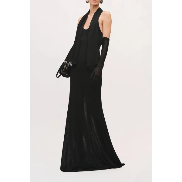 Brandon Maxwell Siena Tank Dress in Black | Maxi Dresses | Luxury Shoes 
