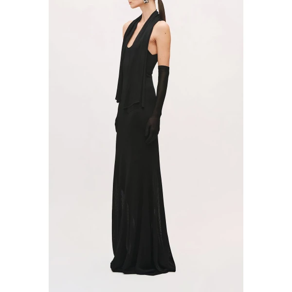 Brandon Maxwell Siena Tank Dress in Black | Maxi Dresses | Luxury Shoes 