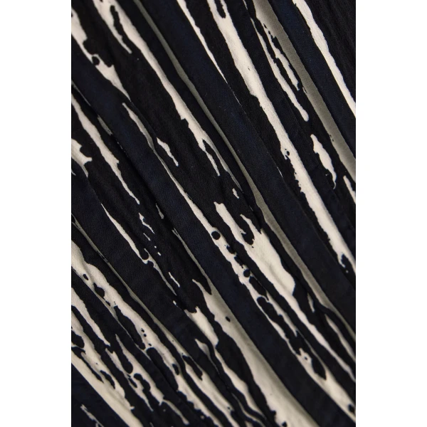 Brandon Maxwell Sinclair Pleated Pencil Skirt in Black and White | Pencil Skirts | Luxury Shoes 