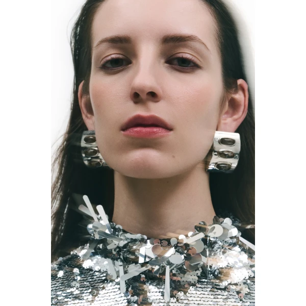 Brandon Maxwell Trove Earrings in Snowflake | Earrings | Luxury Shoes 