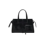 Brandon Maxwell Vance Weekender Bag in Black Embossed Croc | Luxury Shoes 