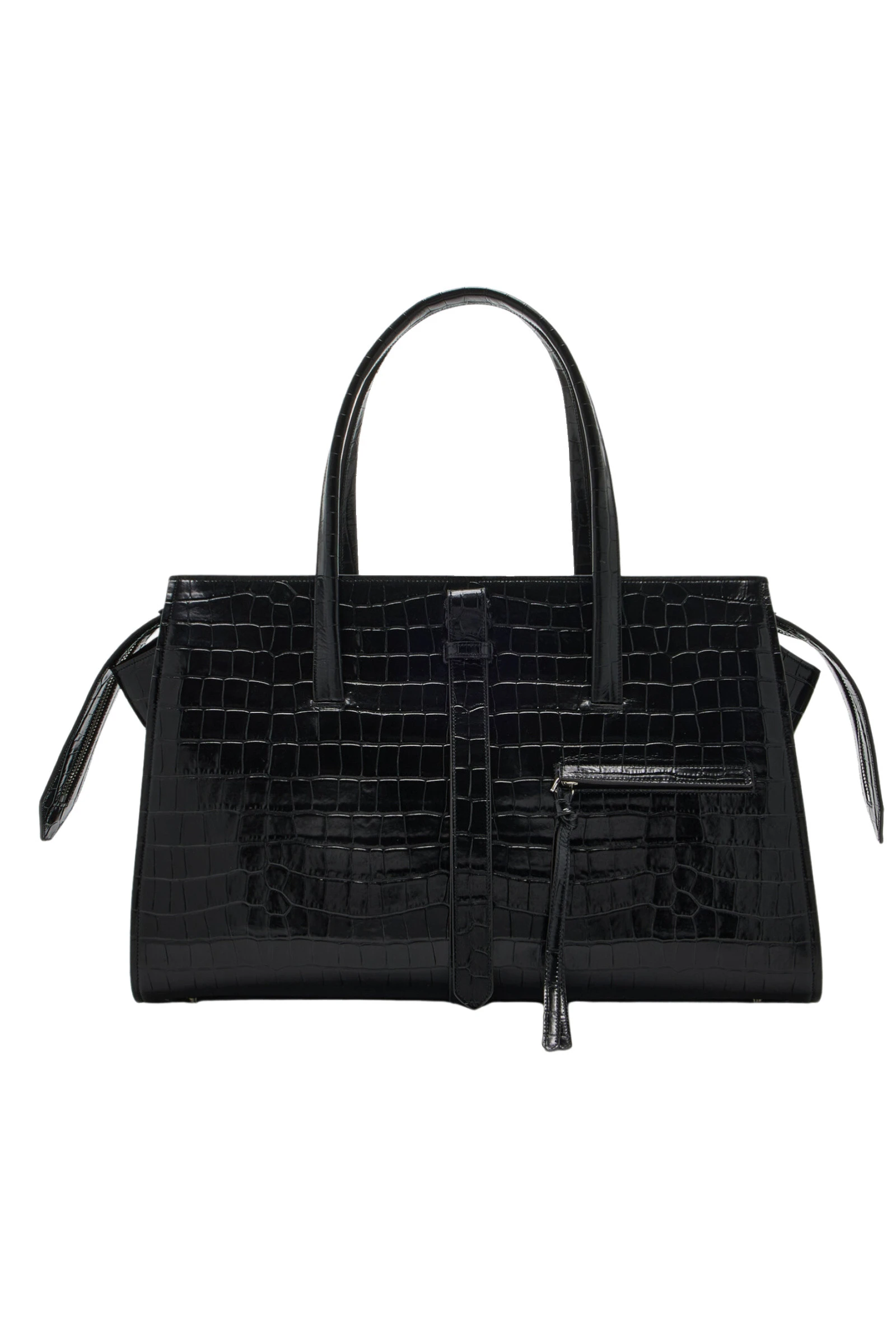 Brandon Maxwell Vance Weekender Bag in Black Embossed Croc Brandon Maxwell Vance Weekender Bag in Black Embossed Croc | Luxury Shoes
