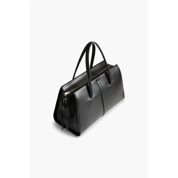 Brandon Maxwell Vance Weekender Bag in Black Leather | Totes & Top-Handle Bags | Luxury Shoes 