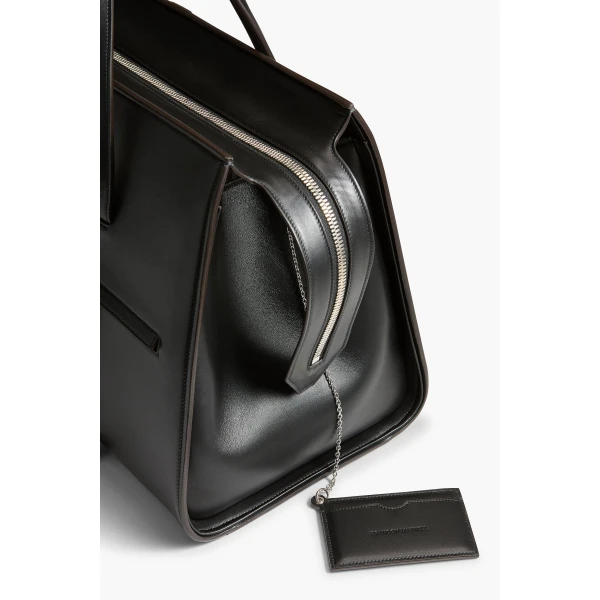 Brandon Maxwell Vance Weekender Bag in Black Leather | Totes & Top-Handle Bags | Luxury Shoes 