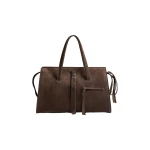 Brandon Maxwell Vance Weekender Bag in Malt Brown Suede | Luxury Shoes 
