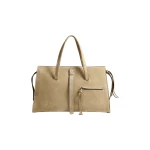 Brandon Maxwell Vance Weekender Bag in Sand Suede | Luxury Shoes 