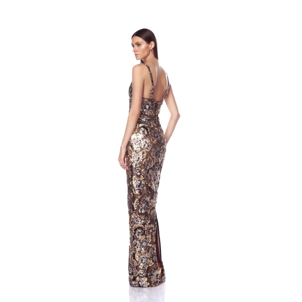 Bronx and Banco Allegra Gold Multi Maxi Dress | Maxi Dresses | Luxury Shoes 