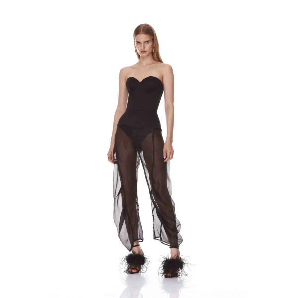 Bronx and Banco Black Organza Pant | Pants | Luxury Shoes 