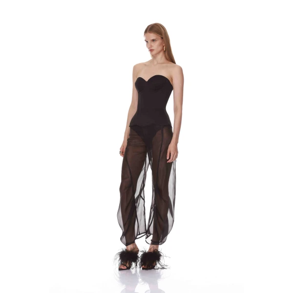 Bronx and Banco Black Organza Pant | Pants | Luxury Shoes 